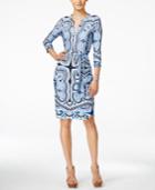 Inc International Concepts Printed Belted Dress, Only At Macy's