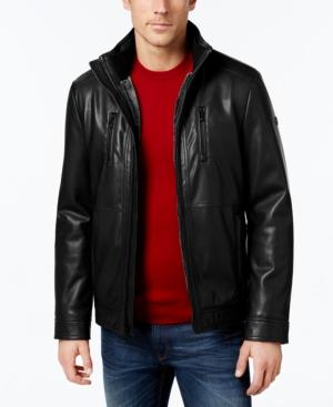 Calvin Klein Men's Faux-leather Faux-fur Lined Jacket, A Macy's Exclusive Style