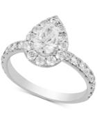 Diamond Pear Halo Engagement Ring (1-3/4 Ct. T.w.) In 14k White Gold