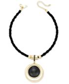 Inc International Concepts Silver-tone Faux-suede Pendant Necklace, Created For Macy's
