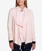 Tommy Hilfiger Draped Open-front Cardigan, Created For Macy's