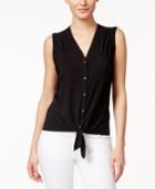 Thalia Sodi Sleeveless Tie-front Shirt