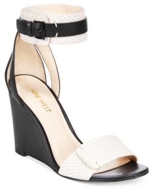 Nine West Finula Two-piece Wedge Sandals Women's Shoes