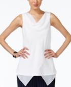 Alfani Cowl-neck Chiffon Top, Only At Macy's
