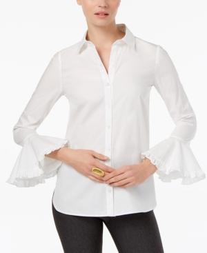 Eci Ruffled Bell-sleeve Shirt