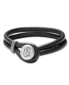 Degs & Sal Men's Two-row Leather Bracelet In Sterling Silver