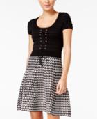 Xoxo Juniors' Lace-up Printed Fit & Flare Dress