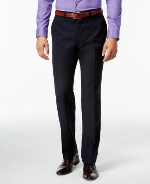 Bar Iii Navy Tonal Check Slim-fit Pants