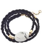 Inc International Concepts Gold-tone Semi-precious Stone Braided Wrap Bracelet, Only At Macy's