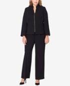Tahari Asl Plus Size Zip-up Peplum Pantsuit