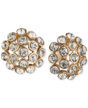 Anne Klein Gold-tone Crystal Cluster Clip-on Earrings
