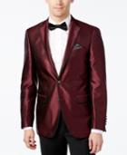 Tallia Men's Slim-fit Burgundy Pindot Evening Jacket