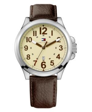 Tommy Hilfiger Watch, Brown Leather Strap 1710298