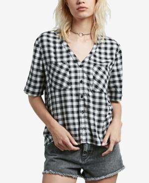 Volcom Juniors' Pick It Up Gingham Button-up Shirt
