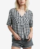 Volcom Juniors' Pick It Up Gingham Button-up Shirt
