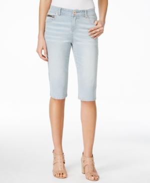 Inc International Concepts Striped Indigo Wash Bermuda Shorts, Only At Macy's