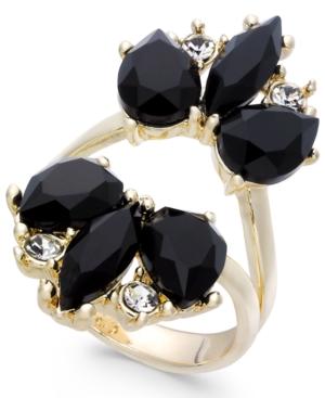Inc International Concepts Rose Gold-tone Stone And Crystal Split Ring, Created For Macy's