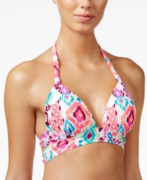 Hula Honey Dreaming In Color Print Push-up Halter Top Women's Swimsuit