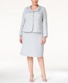 Tahari Asl Plus Size Bead-trim Skirt Suit