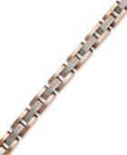 Men's Diamond Bracelet In Stainless Steel And Rose Ion-plated Sterling Silver (1/2 Ct. T.w.)