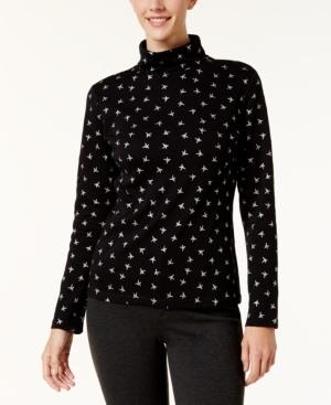 Karen Scott Printed Turtleneck Top, Created For Macy's