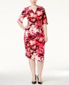 Calvin Klein Plus Size Printed Faux-wrap Dress