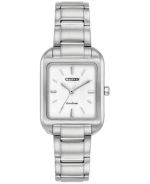 Citizen Eco-drive Women's Silhouette Stainless Steel Bracelet Watch 23x32mm Em0490-59a