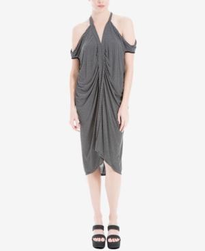 Max Studio London Draped Cold-shoulder Dress