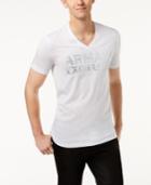 Armani Exchange Men's Metallic Logo-print V-neck T-shirt