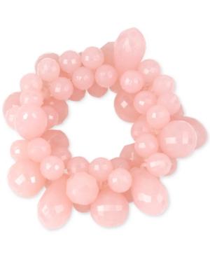 M. Haskell Shaky Pink Faceted Bead Stretch Bracelet