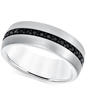 Black Sapphire Band (7/8 Ct. T.w.) In White Tungsten Carbide