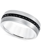 Black Sapphire Band (7/8 Ct. T.w.) In White Tungsten Carbide