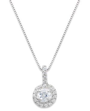 Diamond Necklace, 14k White Gold Lucia-cut Diamond Pendant (1/3 Ct. T.w.)