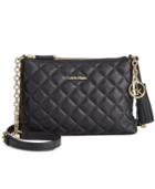 Calvin Klein Quilted Pebble Leather Tassel Crossbody