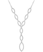 Inc International Concepts Silver-tone Pave Navette Lariat Necklace, Only At Macy's