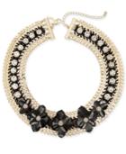 Thala Sodi Two-tone Crystal Flower Cord Woven 18 Collar Necklace, Created For Macy's