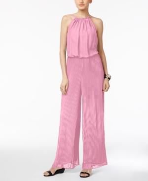Thalia Sodi Chiffon Pleated Halter Jumpsuit, Created For Macy's