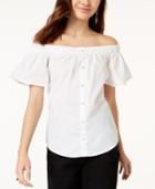 7 Sisters Juniors' Off-the-shoulder Back-tie Top