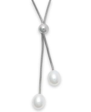 Pearl Necklace, Sterling Silver Cultured Freshwater Pearl Bypass Necklace (9mm)