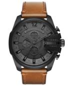 Diesel Men's Chronograph Mega Chief Brown Leather Strap Watch 51mm