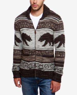 Lucky Brand Men's Zip-front Bear Cardigan
