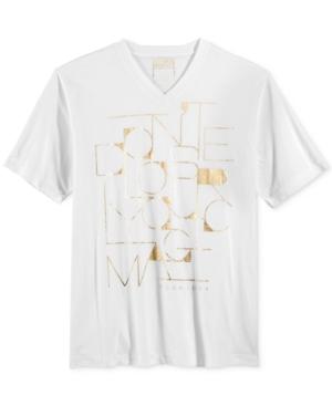 Sean John Men's Don't Lose Your Magic Metallic-print V-neck T-shirt, Only At Macy's