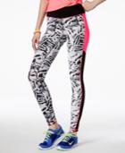 Material Girl Active Juniors' Printed Solid-trim Full-length Leggings, Only At Macy's