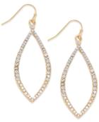 Inc International Concepts Gold-tone Pave Open Leaf Earrings, Only At Macy's
