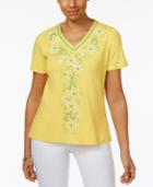 Alfred Dunner Bahama Bays Floral-embroidered Top
