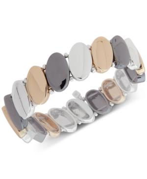 Nine West Tri-tone Oval Disk Stretch Bracelet