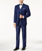 Marc New York By Andrew Marc Men's Classic-fit Blue Sheen Vested Suit
