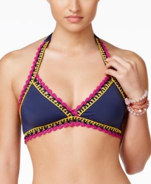 Becca Scenic Route Crochet-trim Halter Bikini Top Women's Swimsuit