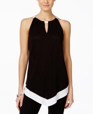 Inc International Concepts Colorblocked Keyhole Halter Top, Only At Macy's
