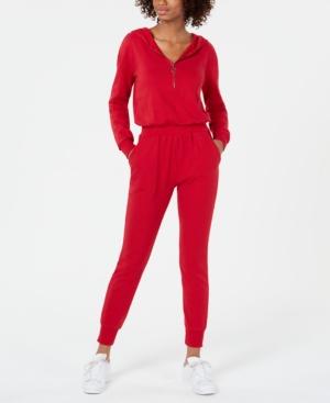 Material Girl Active Juniors' Zip-front Sporty Jumpsuit, Created For Macy's